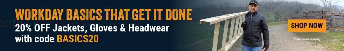 WORKDAY BASICS THAT GET IT DONE. 20% OFF Jackets, Gloves & Headwear with code BASICS20. Shop Now