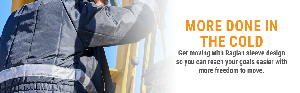 MORE DONE IN THE COLD. Get moving with Raglan sleeve design so you can reach your goals easier with more freedom to move.