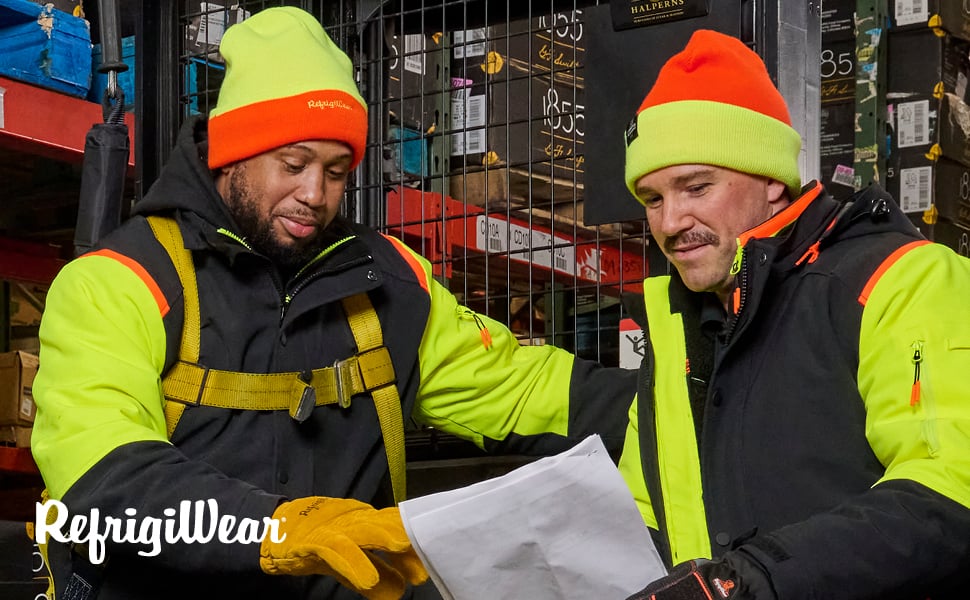 Man wearing the HiVis Reversible Knit Cap