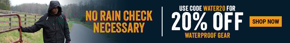 NO RAIN CHECK NECESSARY . Use code WATER20 for 20% OFF waterproof gear. Shop Now.