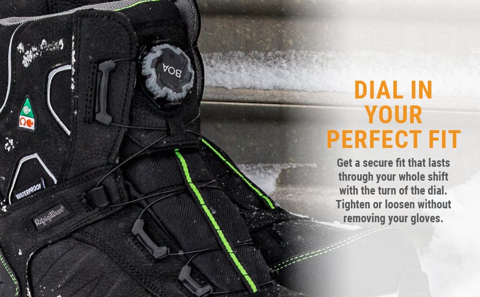Dial in your perfect fit. Get a secure fit that lasts through your whole shift with the turn of a dial. Tighten or loosen without removing your gloves.