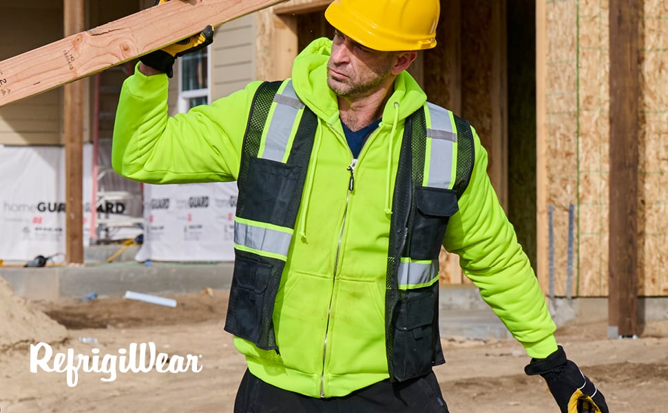RefrigiWear®: HiVis Insulated Quilted Sweatshirt 