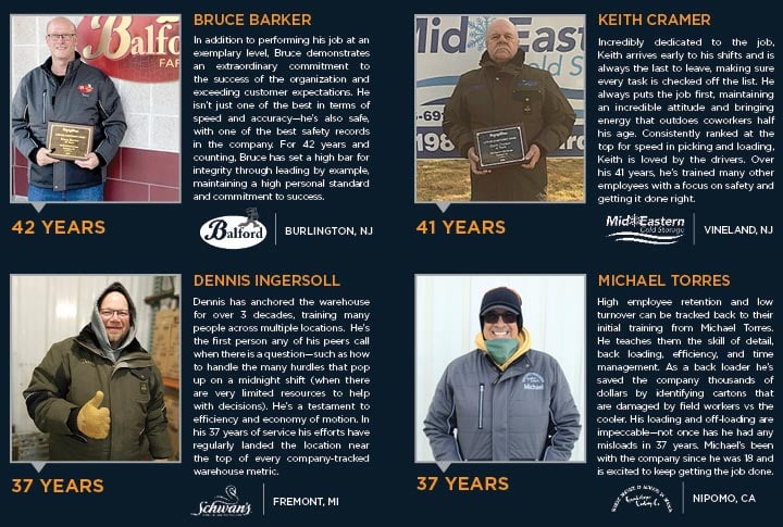 Lifetime Achievement Warehouse Hero Winners