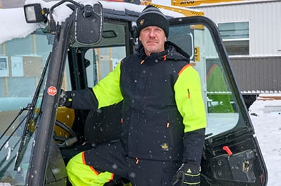 Insulated Jacket at work outside in snow