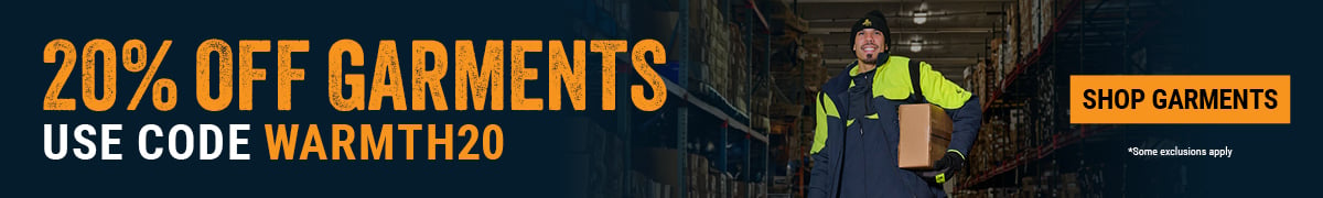 20% OFF GARMENTS. Use code WARMTH20. 