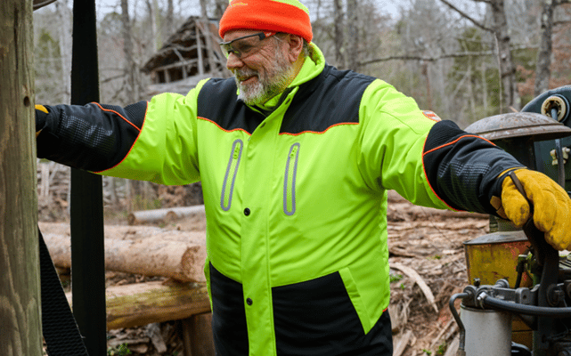 Man outside in the HiVis PolarForce Jacket