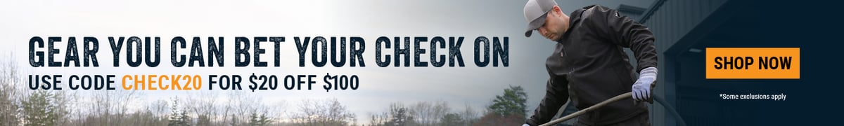 GEAR YOU CAN BET YOUR CHECK ON. Use code CHECK20 for $20 OFF $100. 