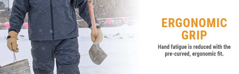 ERGONOMIC GRIP Hand fatigue is reduced with the pre-curved, ergonomic fit.