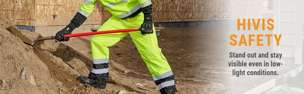 HIVIS SAFETY Stand out and stay visible even in low-light conditions.  