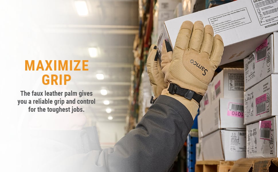 MAXIMIZE GRIP The faux leather palm gives you a reliable grip and control for the toughest jobs.