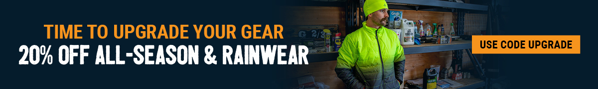 Time to Upgrade your gear. 20% Off All-Season and Rainwear