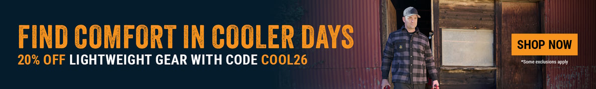 FIND COMORT IN COOLER DAYS. 20% off Lightweight Gear with code COOL26