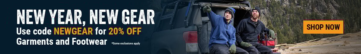 NEW YEAR, NEW GEAR. Use code NEWGEAR for 20% OFF Garments and Footwear. Shop Now  