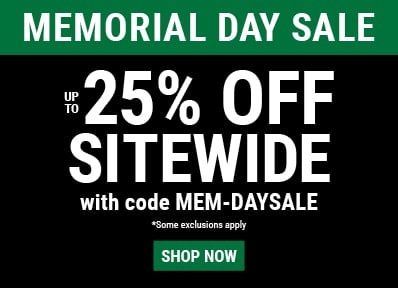 MEMORIAL DAY SALE Use code MEM-DAYSALE for up to 25% OFF sitewide.