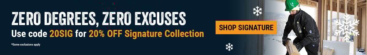 ZERO DEGREES, ZERO EXCUSES. Use code 20SIG and take 20% off Signature Collection gear. Shop Signature.  