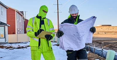 Two men working in hivis safety gear.