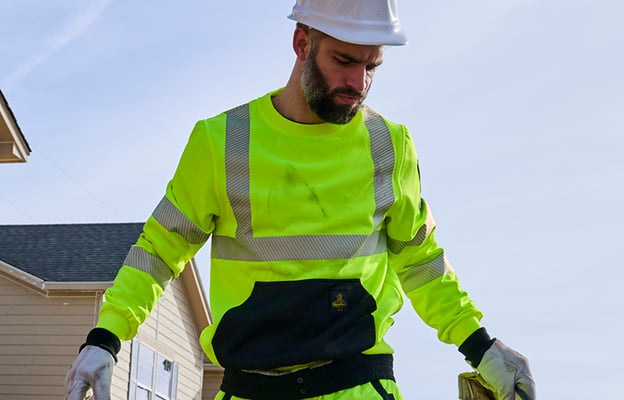 Man wearing HiVis PolarForce Sweatshirt