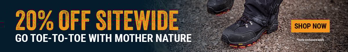 20% OFF SITEWIDE. GO TOE-TO-TOE WITH MOTHER NATURE. Shop now.