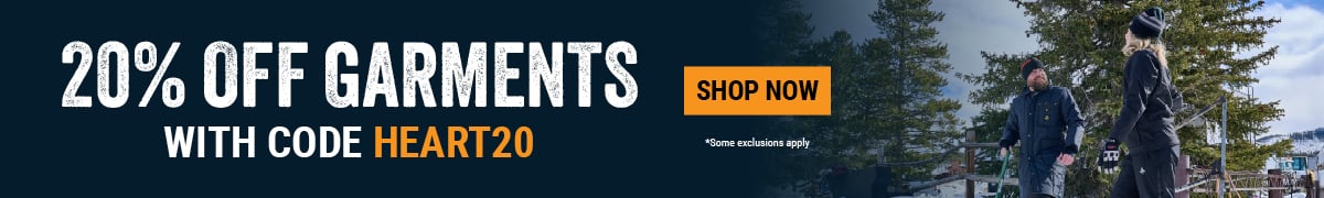 20% OFF GARMENTS WITH CODE HEART20 . Shop Now