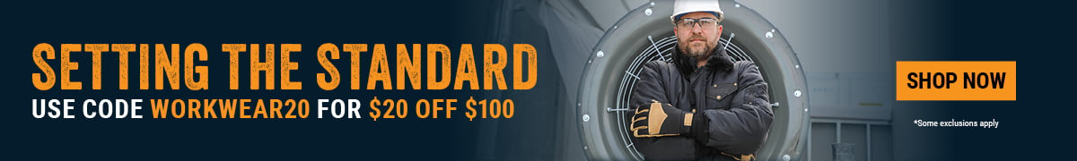 SETTING THE STANDARD.Use code WORKWEAR20 for $20 OFF $100 sitewide.  