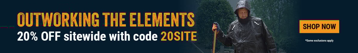 OUTWORKING THE ELEMENTS 20% OFF sitewide with code 20SITE.   Shop now.