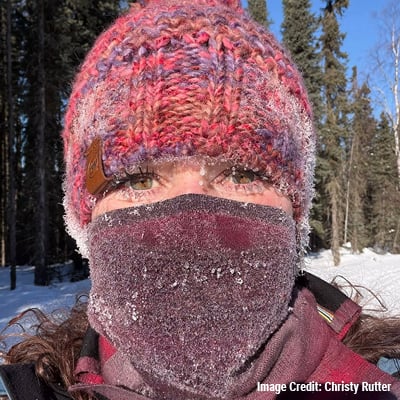 Remote Alaska snow trail and frozen river system
