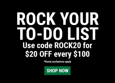 Rock your to-do list. Use code ROCK20 for $20 off every $100.