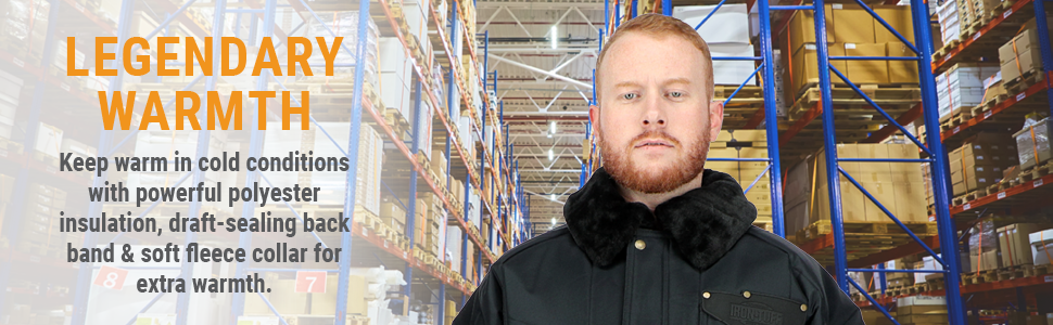 LEGENDARY WARMTH. Keep warm in cold conditions with powerful polyester insulation, draft-sealing back band & soft fleece collar for extra warmth.