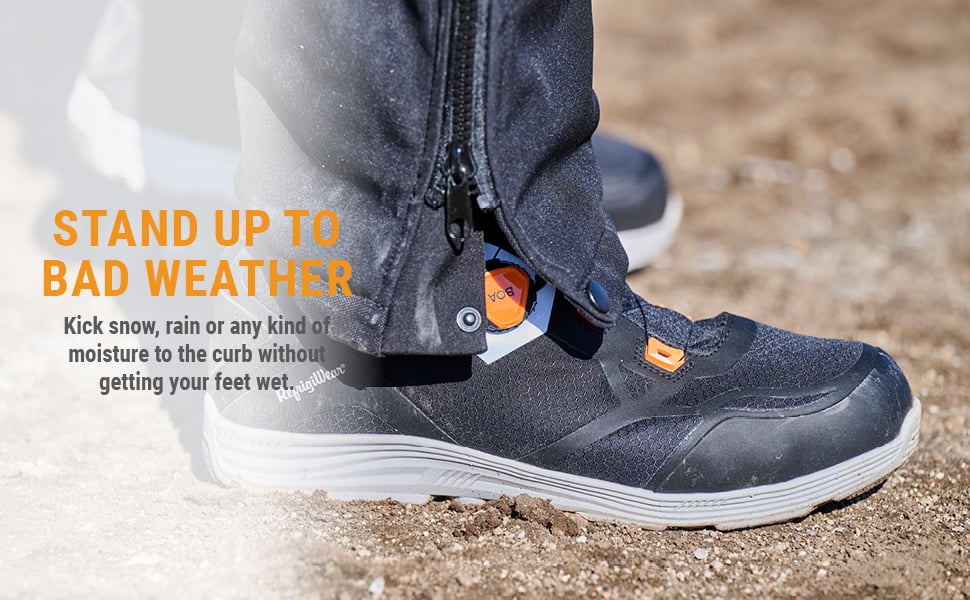STAND UP TO BAD WEATHER Kick snow, rain or any kind of moisture to the curb without getting your feet wet.