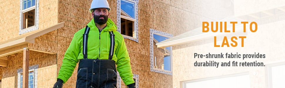 BUILT TO LAST Pre-shrunk fabric provides durability and fit retention.