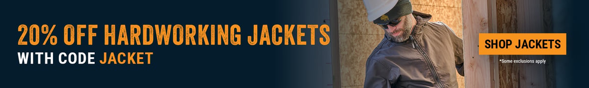 20% OFF HARD-WORKING JACKETS. Use code JACKET for 20% off Jackets. 