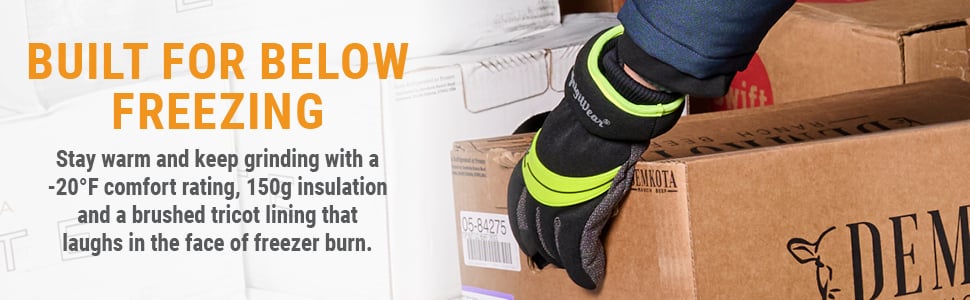 BUILT FOR BELOW FREEZING Stay warm and keep grinding with a -20°F comfort rating, 150g insulation and a brushed tricot lining that laughs in the face of freezer burn.