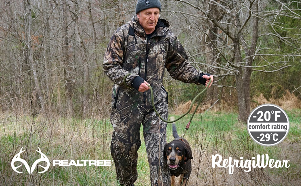 Man wearing the Realtree®™ APX Camo Insulated Softshell Bib Overalls