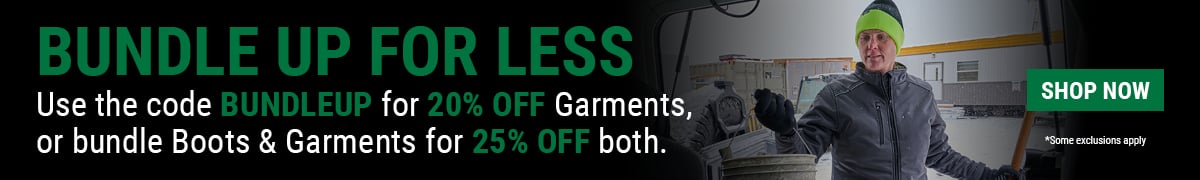 COMPRA POR LOTES Y AHORRA. Utiliza el código BUNDLEUP para obtener un 20 % de descuento en prendas de vestir, o compra botas y prendas de vestir por lotes y obtén un 25 % de descuento en ambos.  Comprar ahora