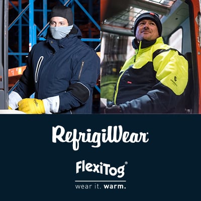 Man in RefrigiWear next to a man in FlexiTog