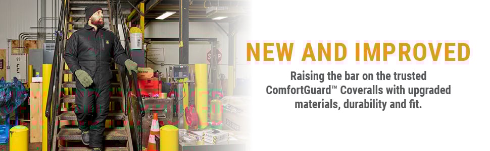 NEW AND IMPROVED. Raising the bar on the trusted Comfortguard Coveralls with upgraded materials, durability and fit.