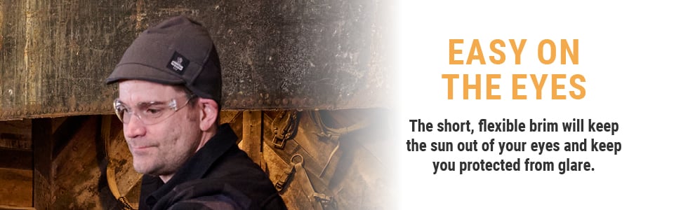 EASY ON THE EYES The short, flexible brim will keep the sun out of your eyes and keep you protected from glare.