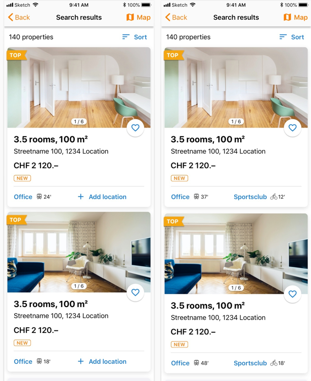 property search by travel time