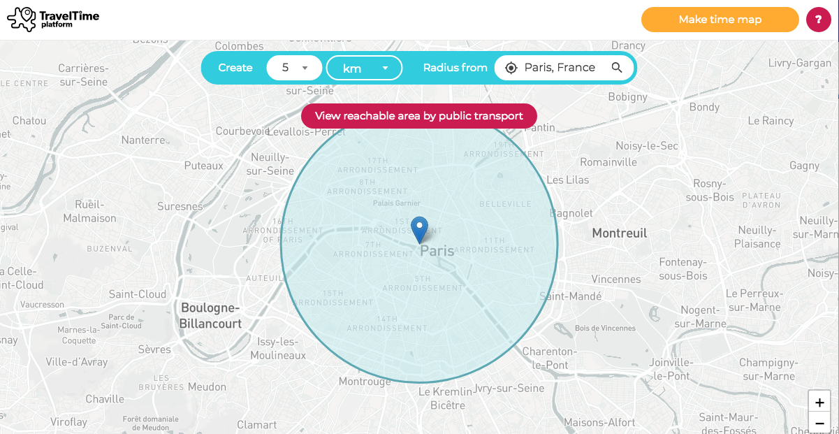 km-radius-map