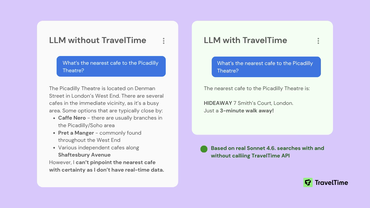 Real LLM search examples using Sonnet 4.6