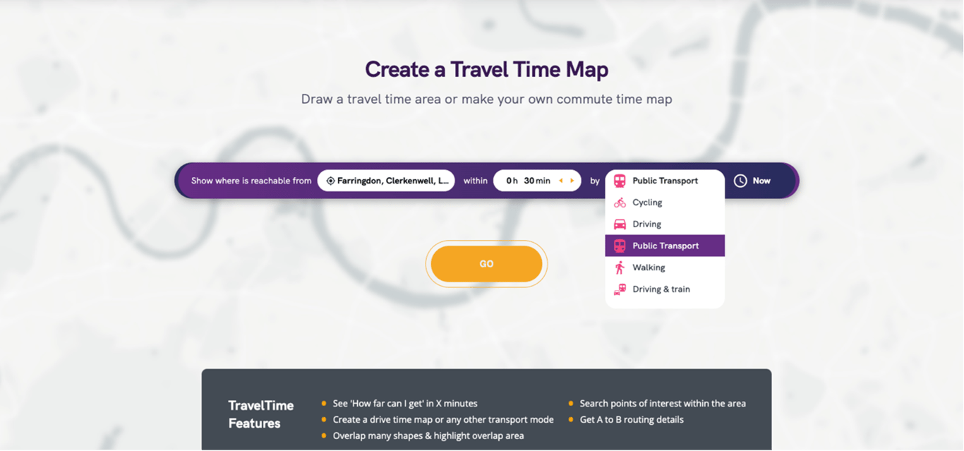 Travel Time Map screenshot