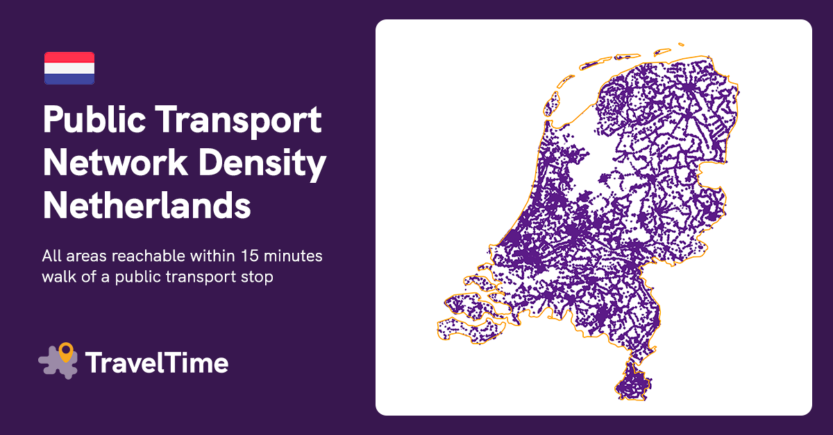 map of public transport density in the Netherlands