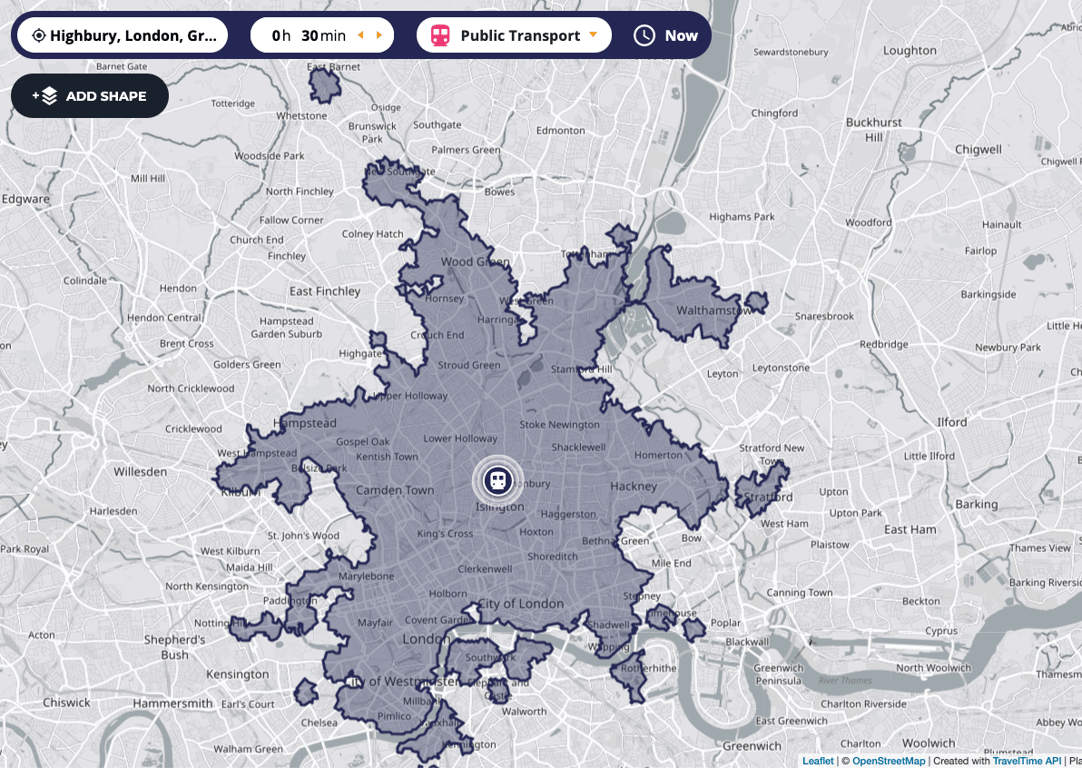 isochrones map