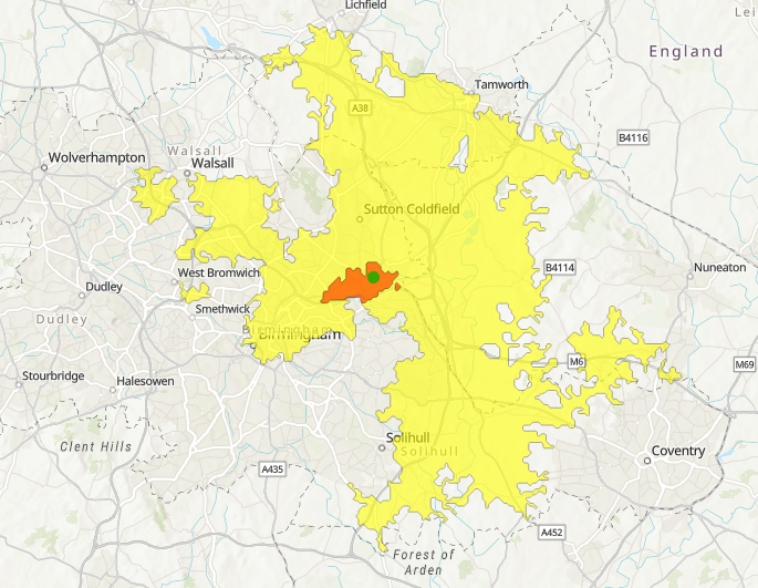 drive time catchment areas