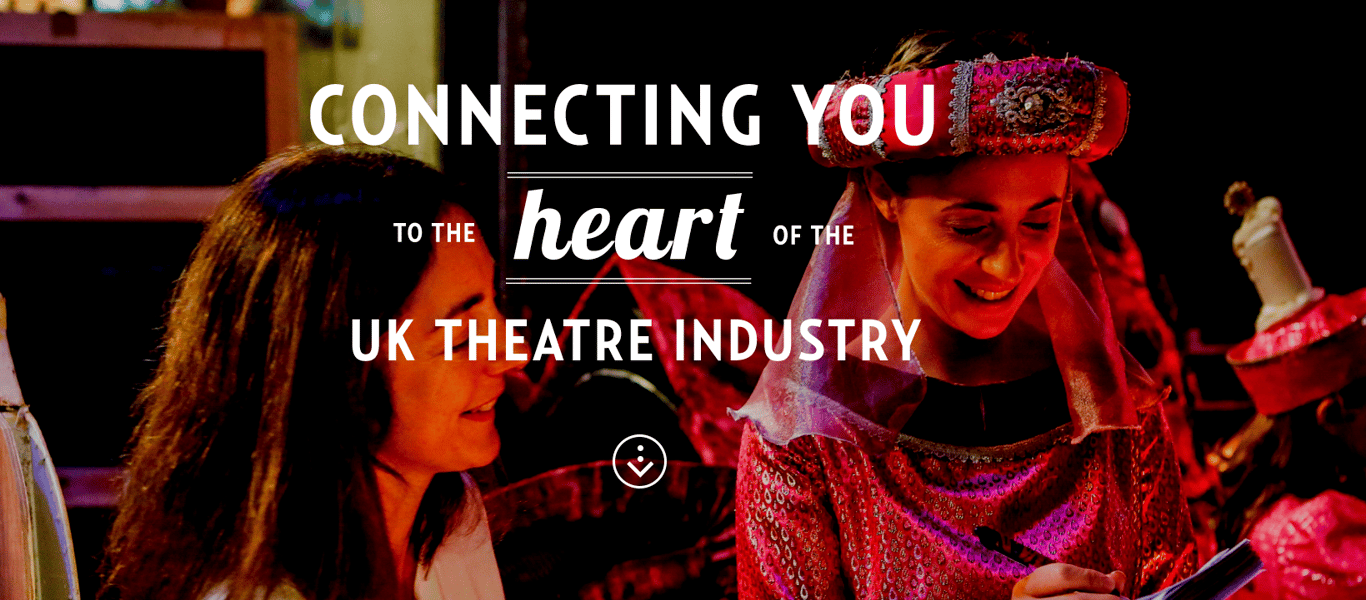 stock photo of 2 women promoting UK theatre