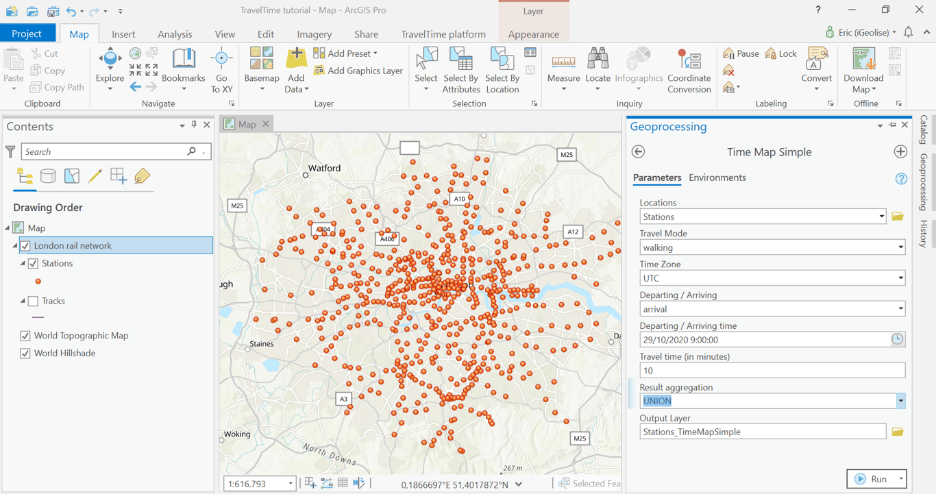 public transport network analysis in arcgis