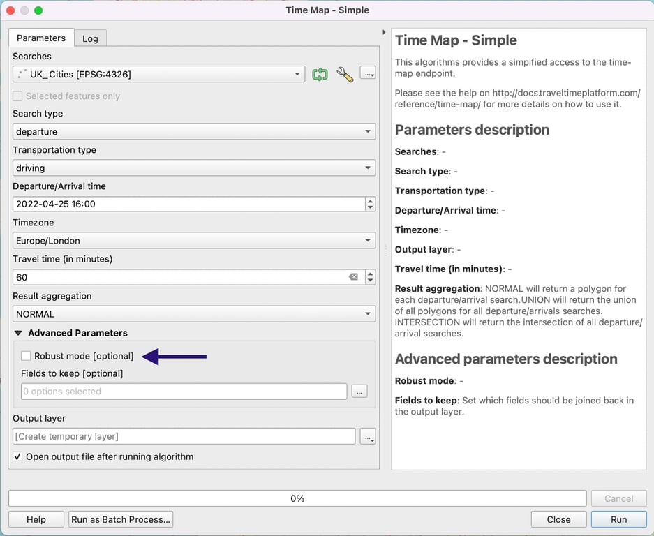 TravelTime QGIS plugin