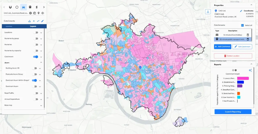 InSite PT Isochrone map
