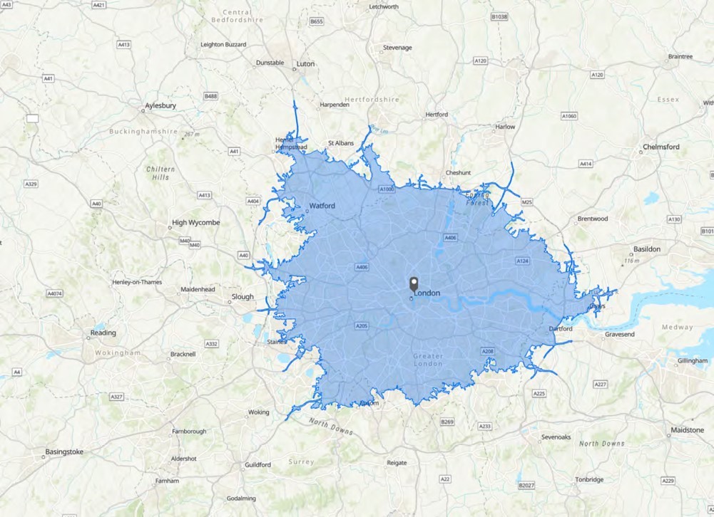 Driving catchment area