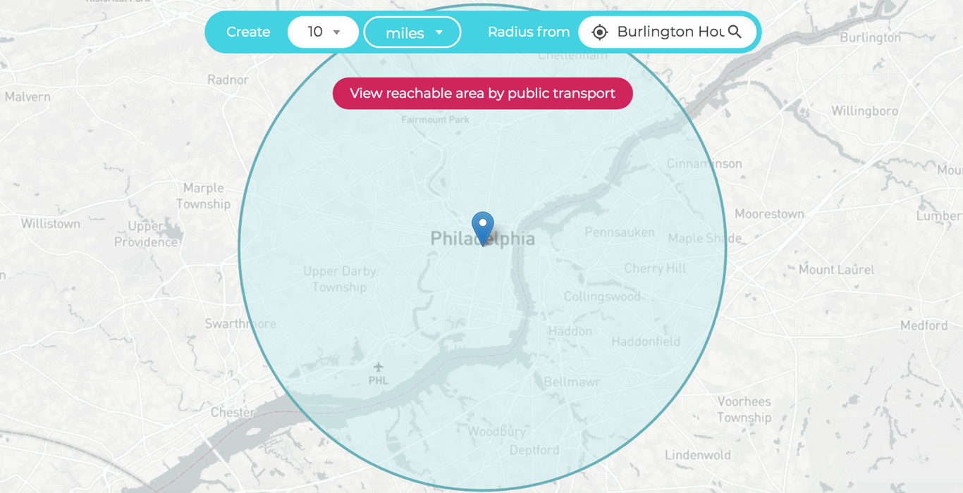 distance-radius-map